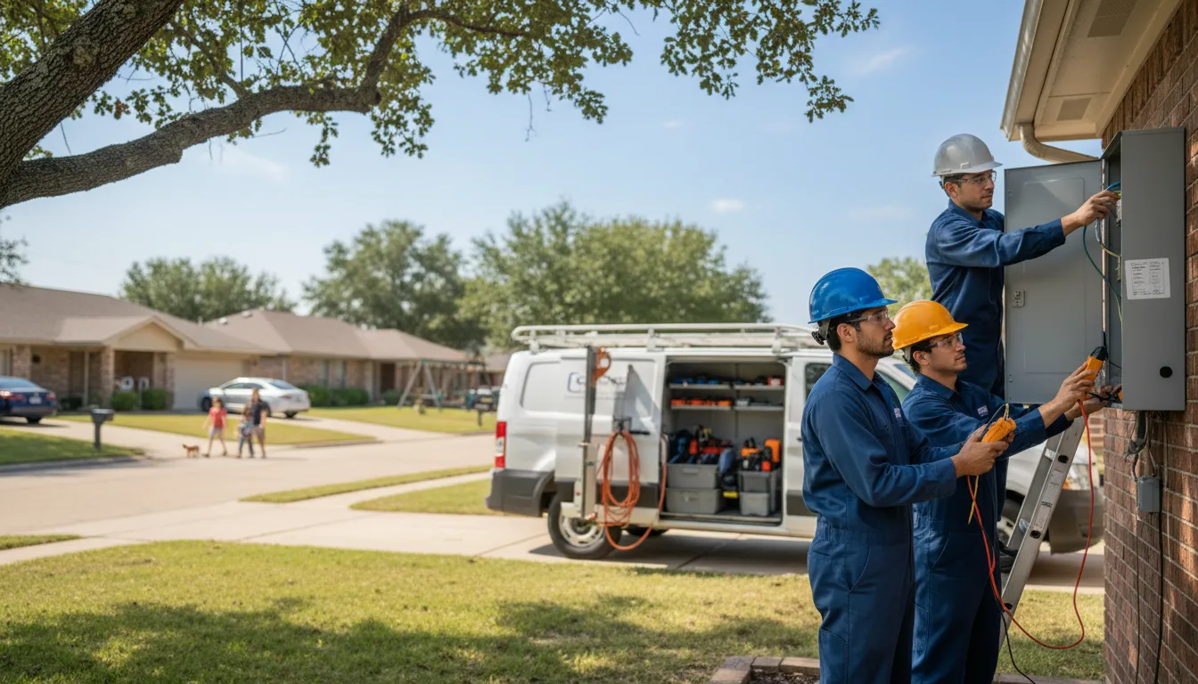 Certified electrician providing emergency electrical services in Mcdade, TX